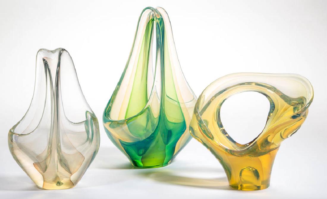 CHARLES WRIGHT STUDIO ART GLASS ARTICLES, LOT OF THREE (1 of 1)