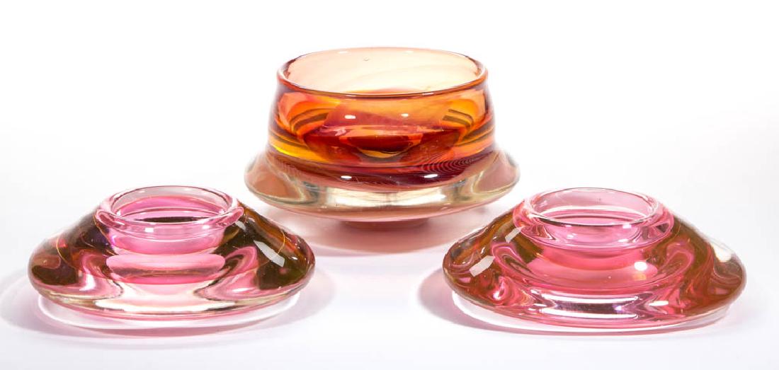 CHARLES WRIGHT STUDIO ART GLASS BOWLS, LOT OF THREE (1 of 1)