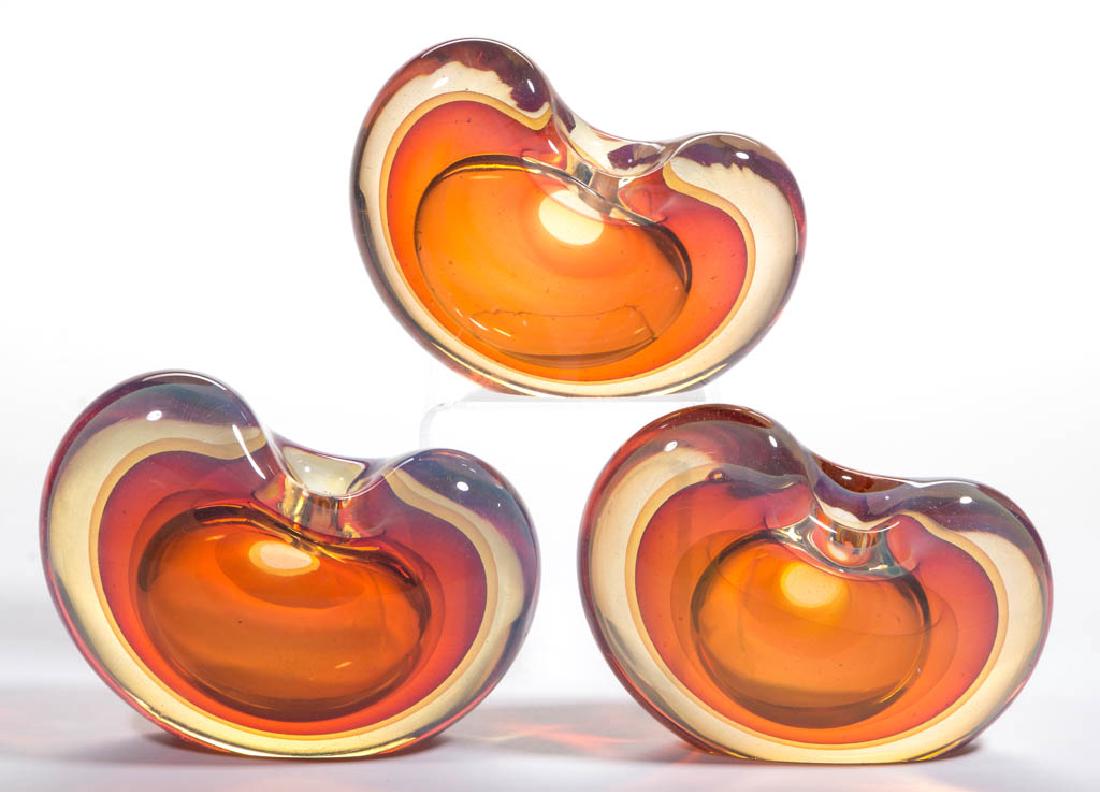 CHARLES WRIGHT STUDIO ART GLASS VASES, LOT OF THREE (1 of 1)