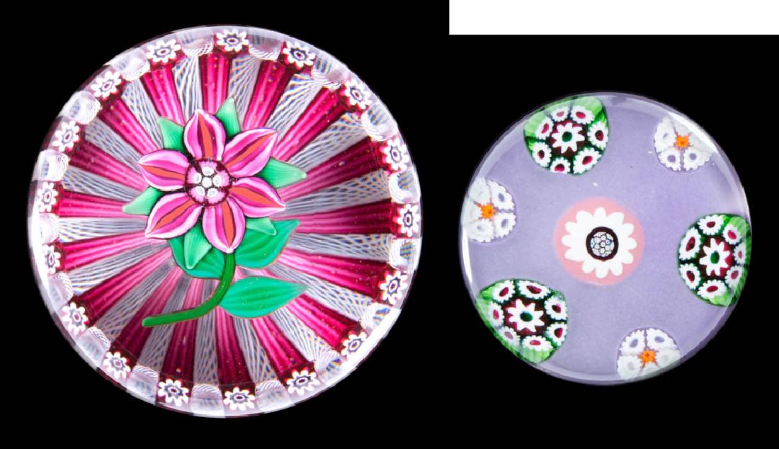PAUL YSART STUDIO ART GLASS MILLEFIORI PAPERWEIGHTS, (1 of 3)