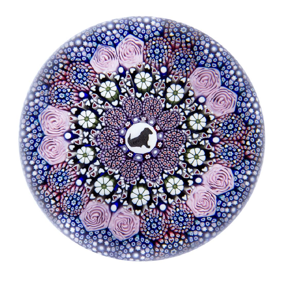 MIKE HUNTER STUDIO ART GLASS MILLEFIORI PAPERWEIGHT (1 of 1)