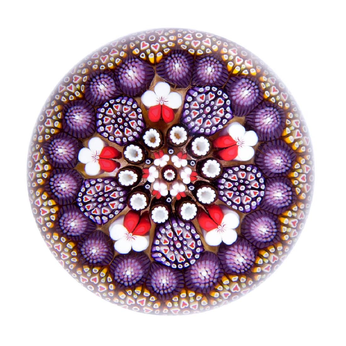 MIKE HUNTER STUDIO ART GLASS MILLEFIORI PAPERWEIGHT (1 of 1)