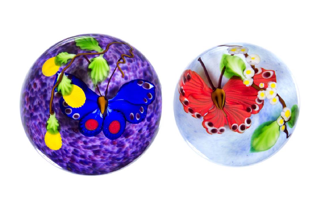 MAYAUEL WARD STUDIO ART GLASS LAMPWORK PAPERWEIGHTS, (1 of 3)