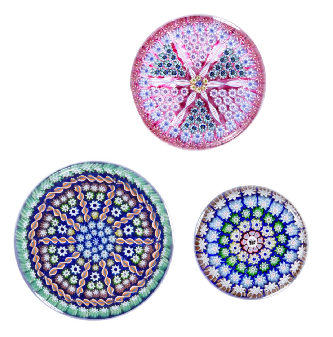 CONTEMPORARY PERTHSHIRE MILLEFIORI PAPERWEIGHTS, LOT OF (1 of 4)