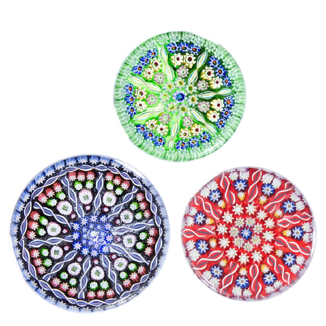 CONTEMPORARY PERTHSHIRE MILLEFIORI PAPERWEIGHTS, LOT OF (1 of 4)