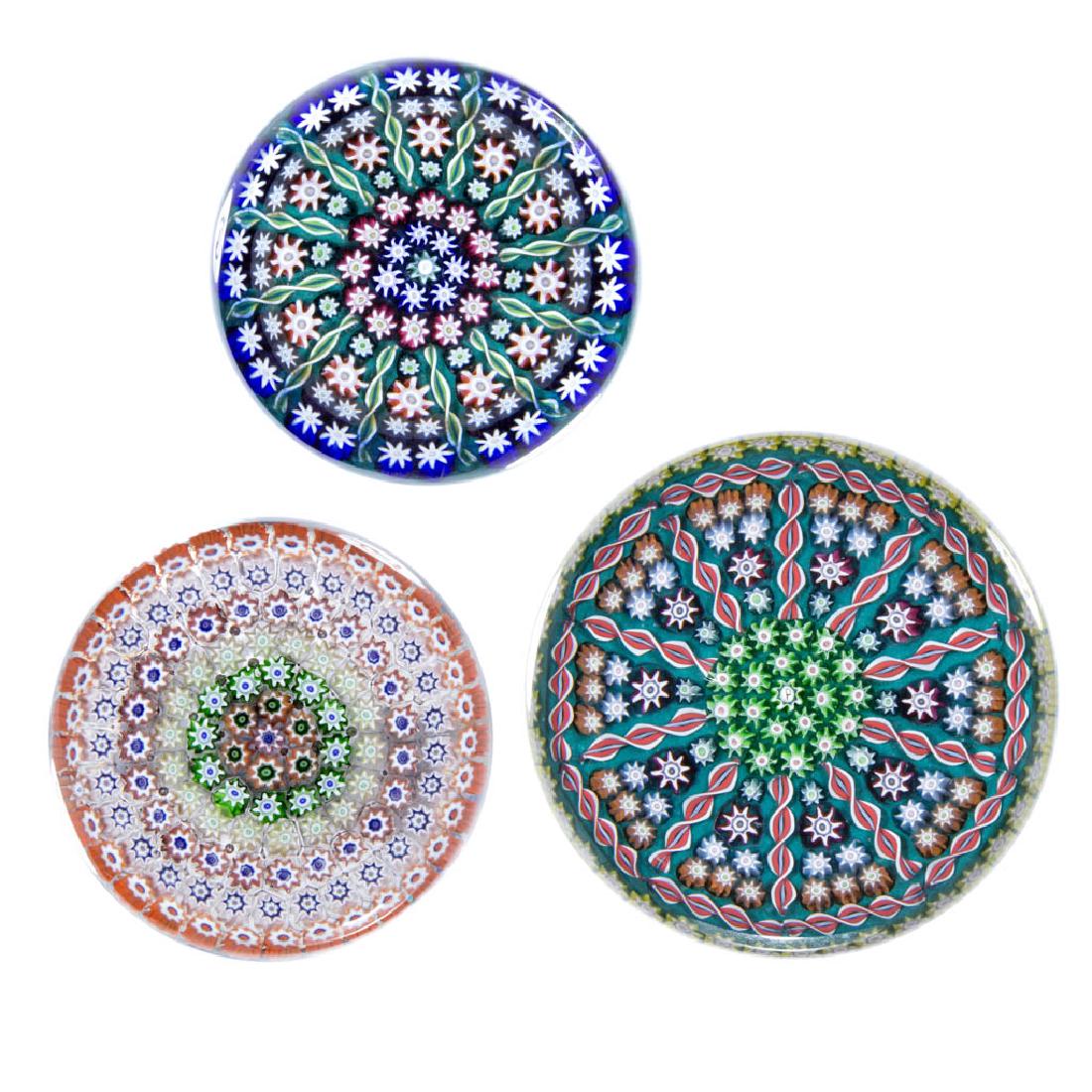 CONTEMPORARY PERTHSHIRE MILLEFIORI PAPERWEIGHTS, LOT OF (1 of 4)