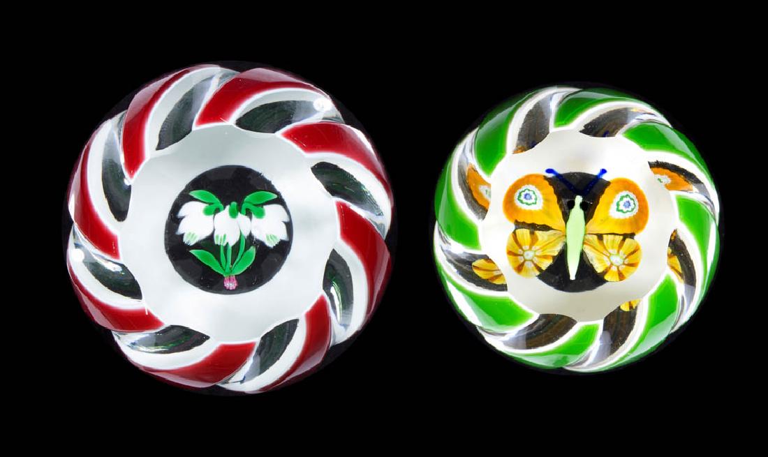 CONTEMPORARY PERTHSHIRE DOUBLE OVERLAY PAPERWEIGHTS, (1 of 3)