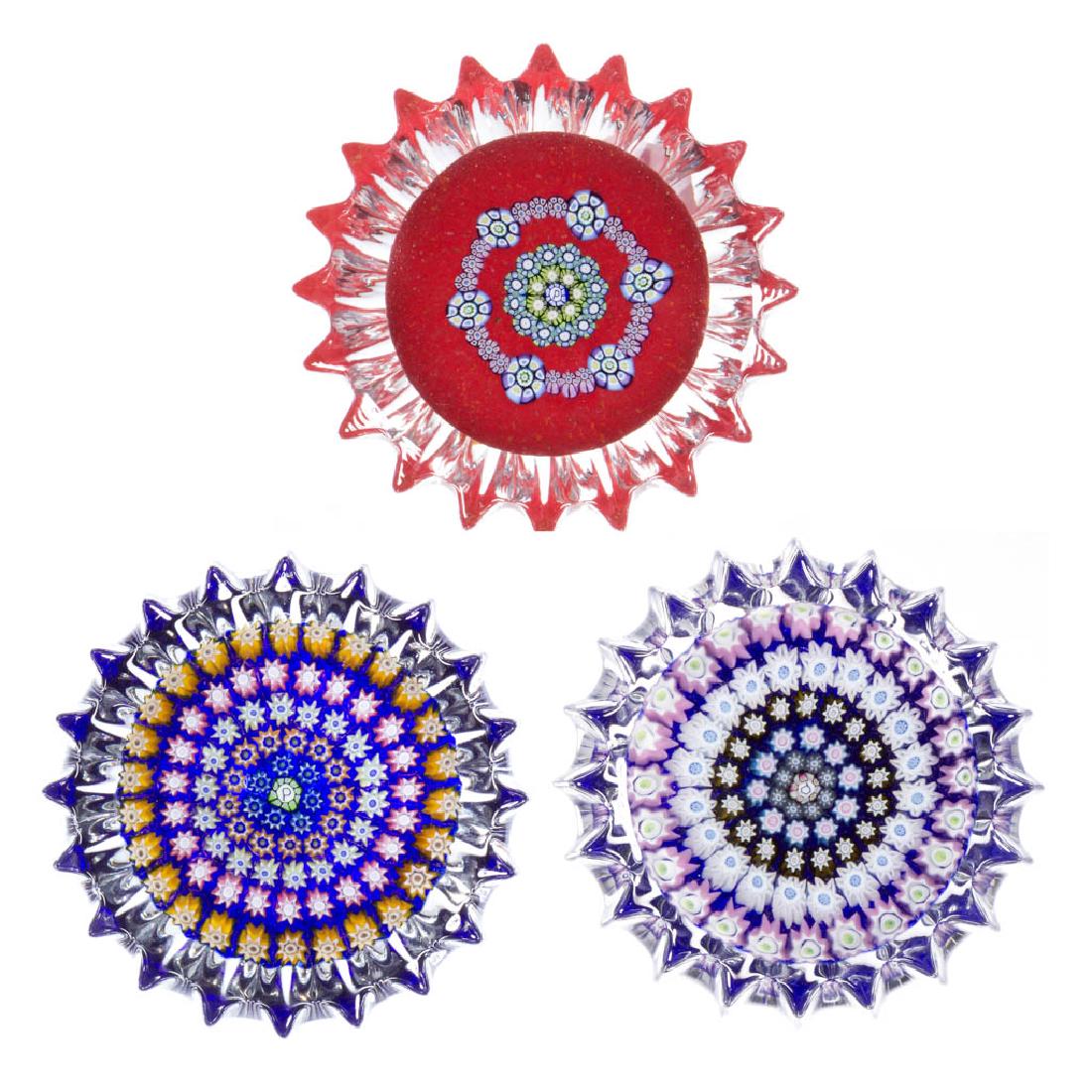 CONTEMPORARY PERTHSHIRE MILLEFIORI PAPERWEIGHTS, LOT OF (1 of 4)