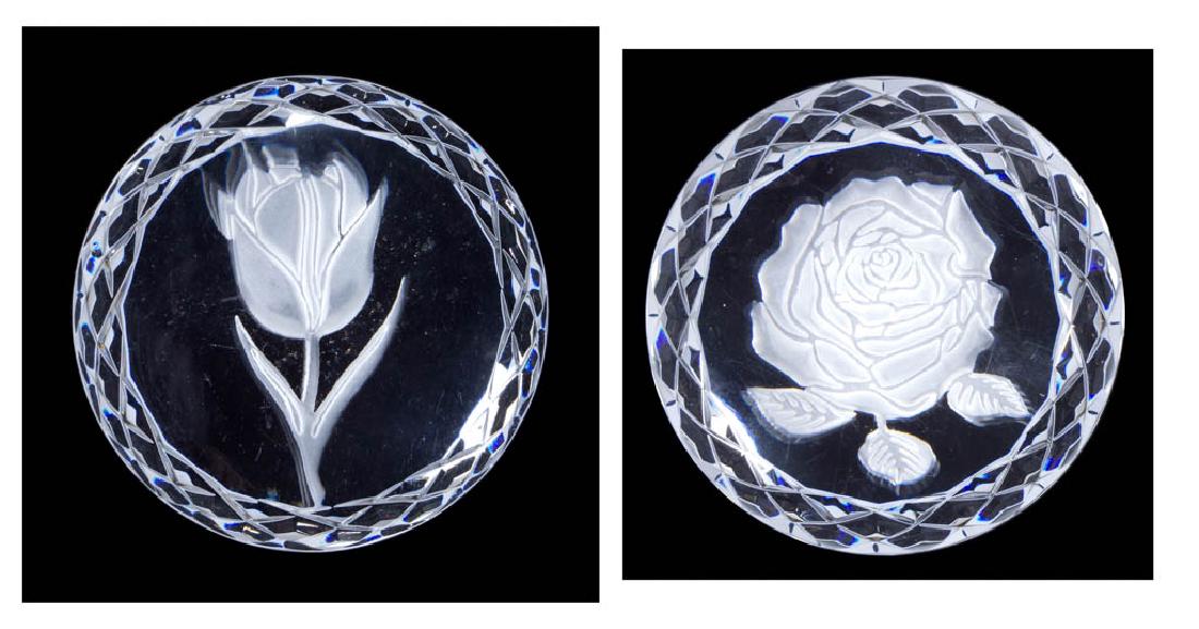 CONTEMPORARY WATERFORD CRYSTAL PAPERWEIGHTS, LOT OF TWO (1 of 3)