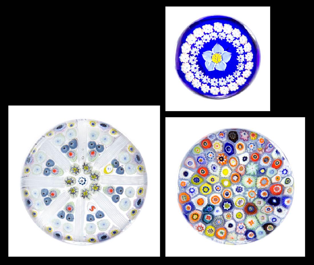ASSORTED STUDIO ART GLASS MILLEFIORI PAPERWEIGHTS, LOT (1 of 4)