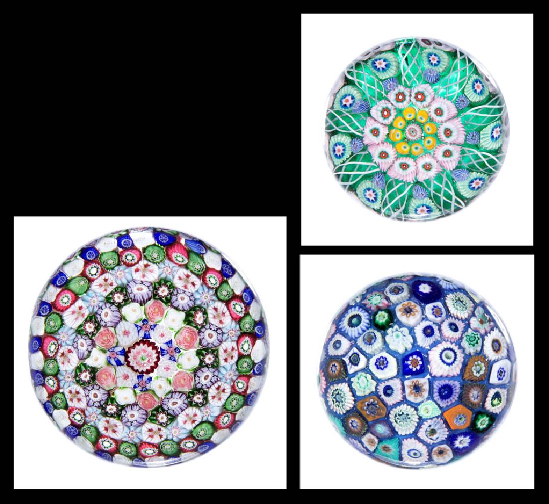 ASSORTED STUDIO ART GLASS MILLEFIORI PAPERWEIGHTS, LOT (1 of 4)