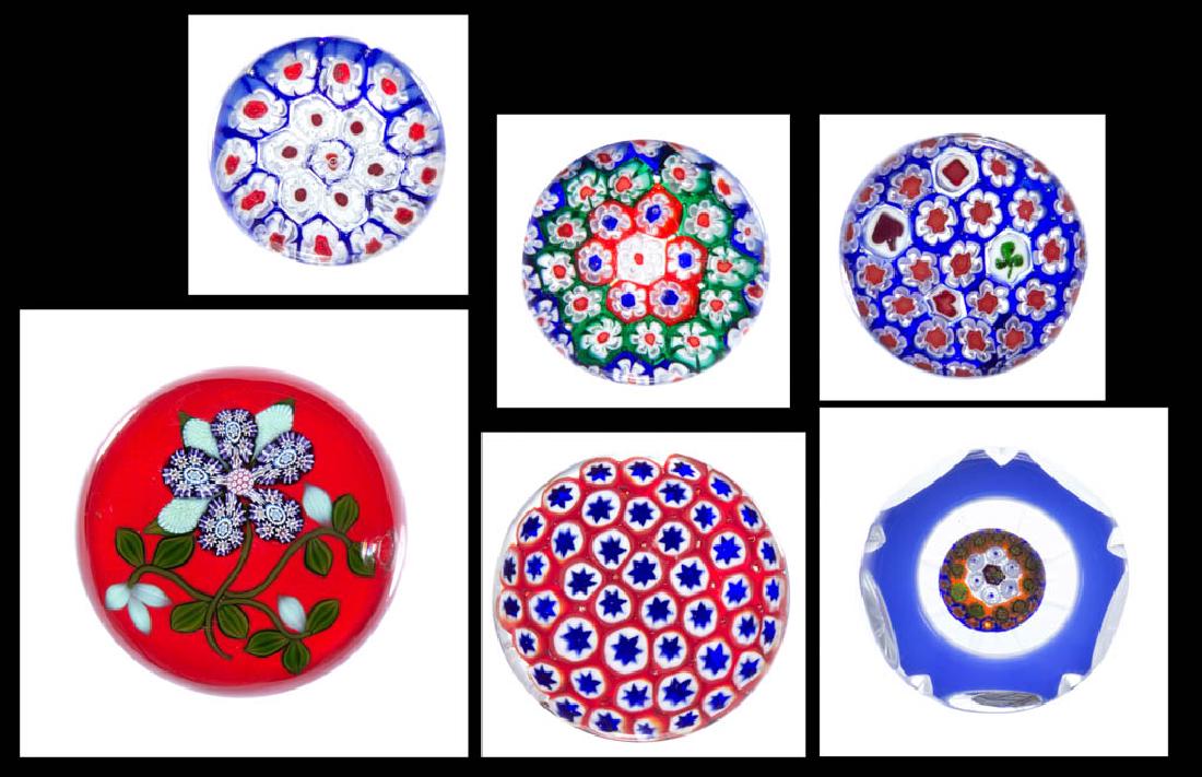 ASSORTED MURANO AND OTHER MILLEFIORI PAPERWEIGHTS, LOT (1 of 7)