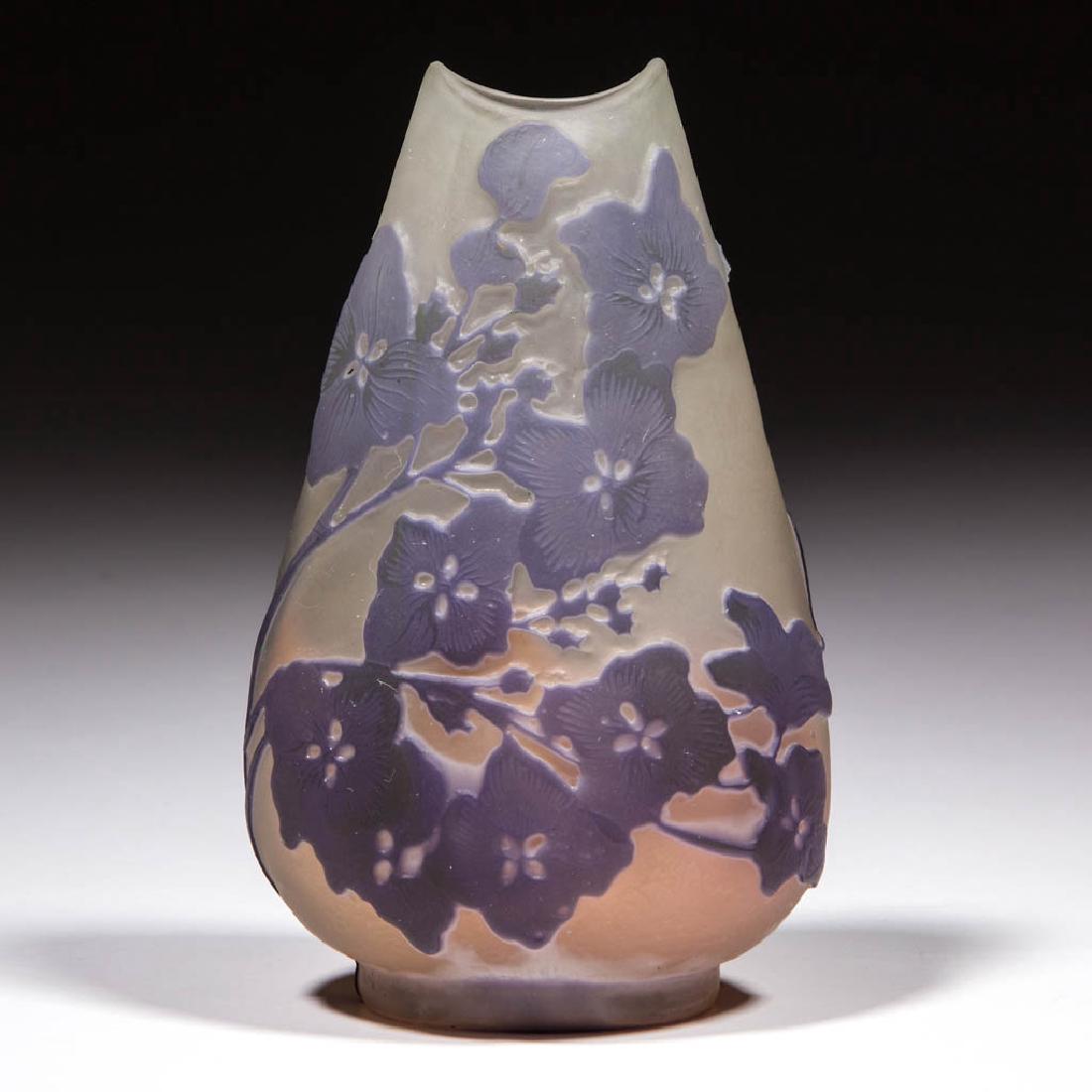 GALLE CAMEO ART GLASS CABINET VASE (1 of 3)