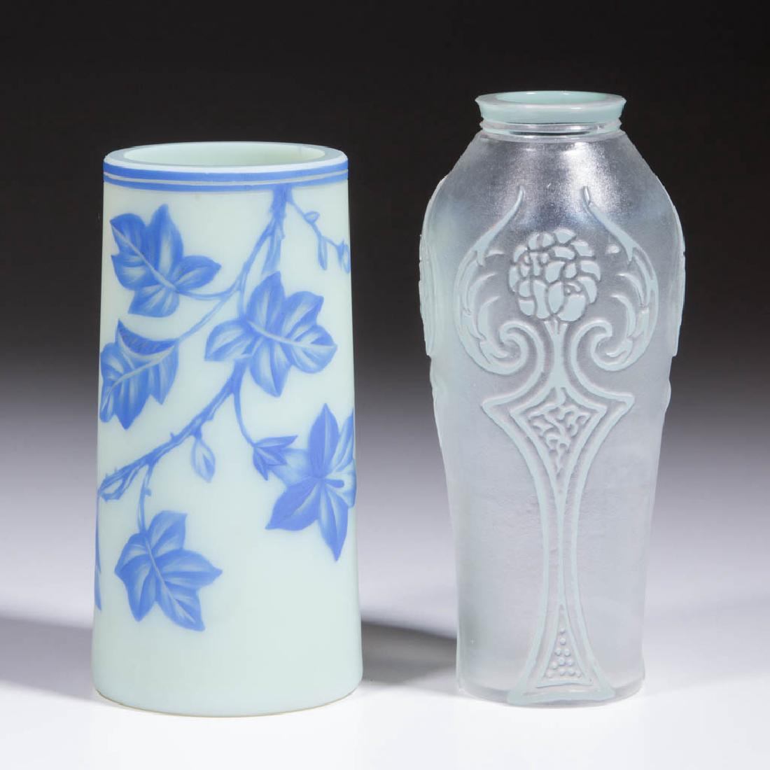VAL ST. LAMBERT CAMEO ART GLASS VASES, LOT OF TWO (1 of 1)