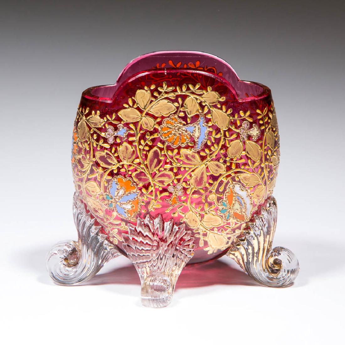 MOSER ATTRIBUTED FINE-ENAMEL DECORATED CARD HOLDER (1 of 2)