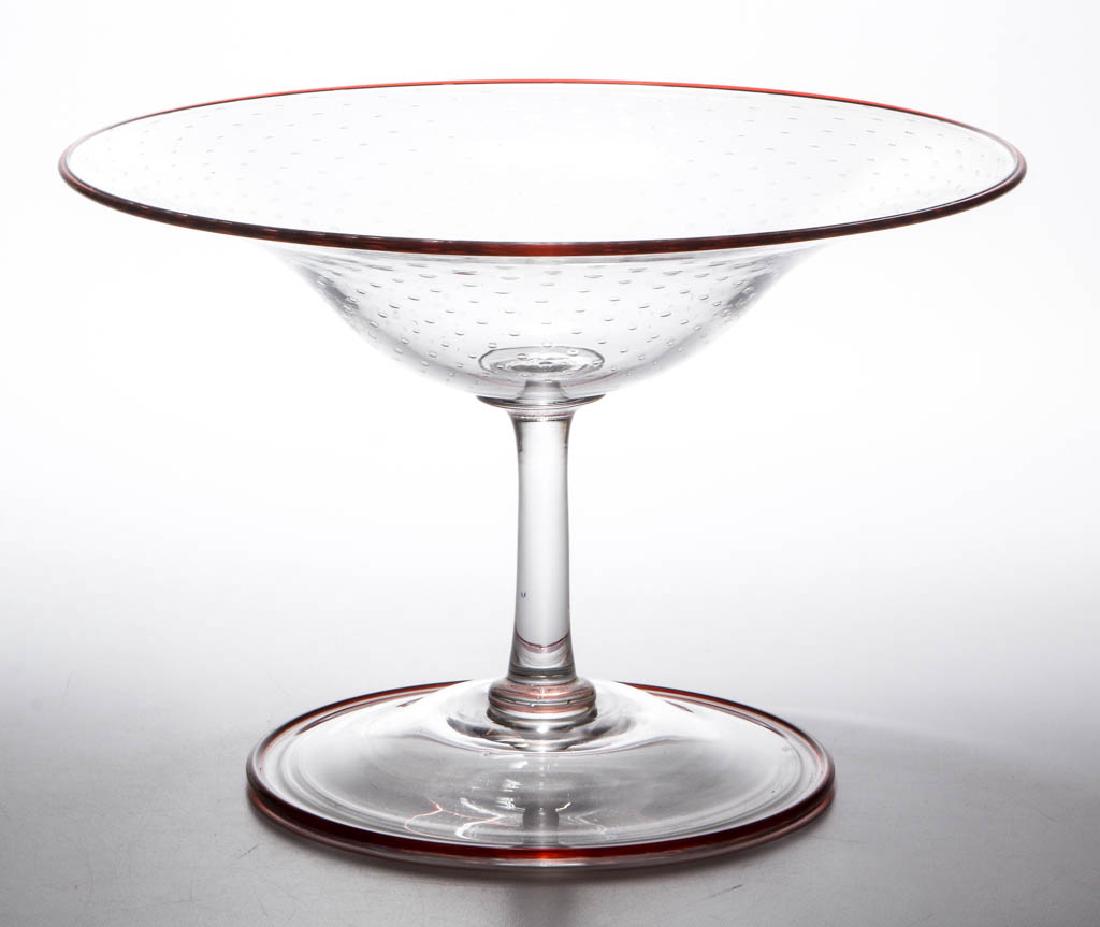 ST. LOUIS ART VERRIER CONTROLLED BUBBLE OPEN COMPOTE (1 of 1)