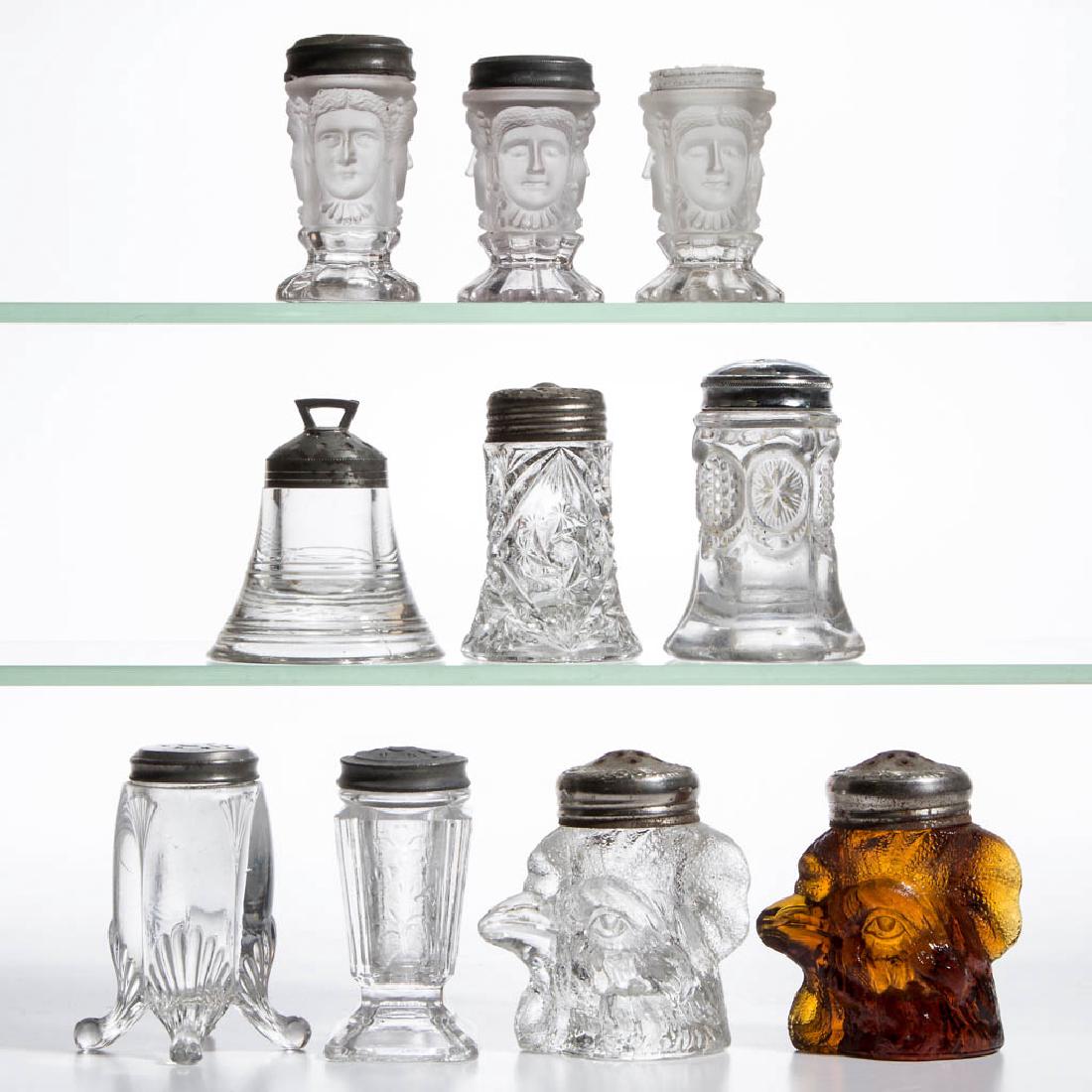 ASSORTED PRESSED GLASS SALT AND PEPPER SHAKERS, LOT OF (1 of 1)