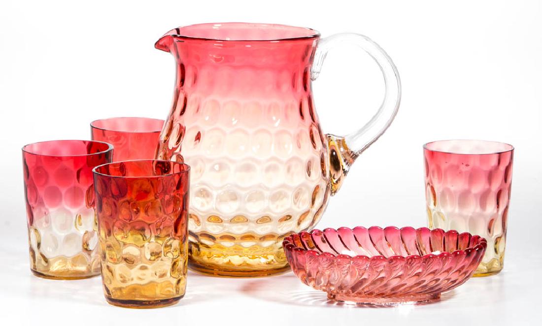 AMBERINA SPOT-OPTIC FIVE-PIECE WATER SET (1 of 1)