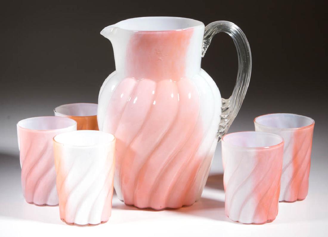 HARRACH ATTRIBUTED CASED GLASS SIX-PIECE WATER SET (1 of 1)