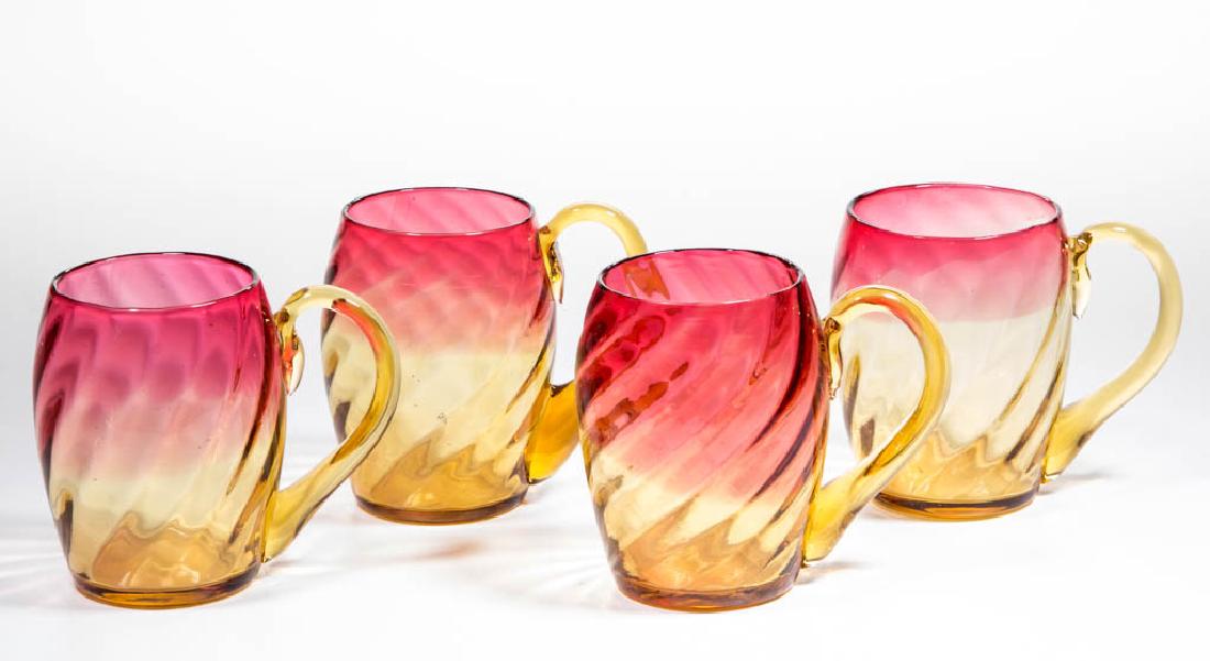 SWIRL-OPTIC MUGS, SET OF FOUR (1 of 1)