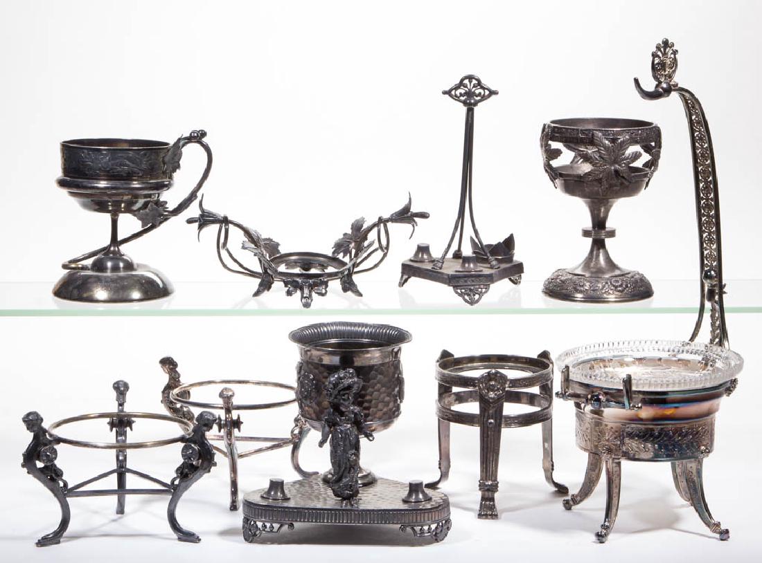 VICTORIAN QUADRUPLE-PLATE STANDS, LOT OF NINE (1 of 1)