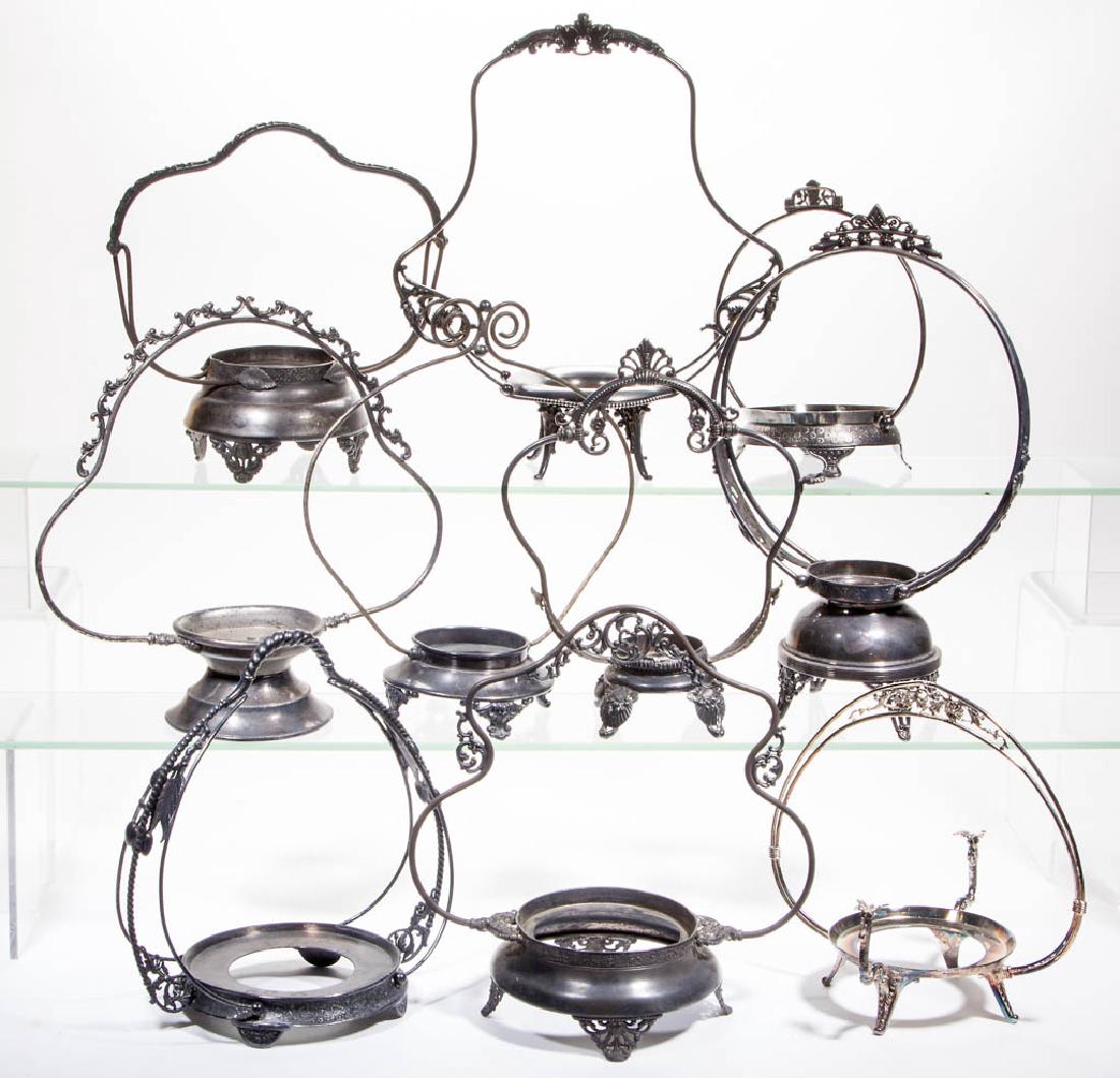 VICTORIAN SILVER-PLATED BRIDE'S BASKET STANDS, LOT OF (1 of 1)