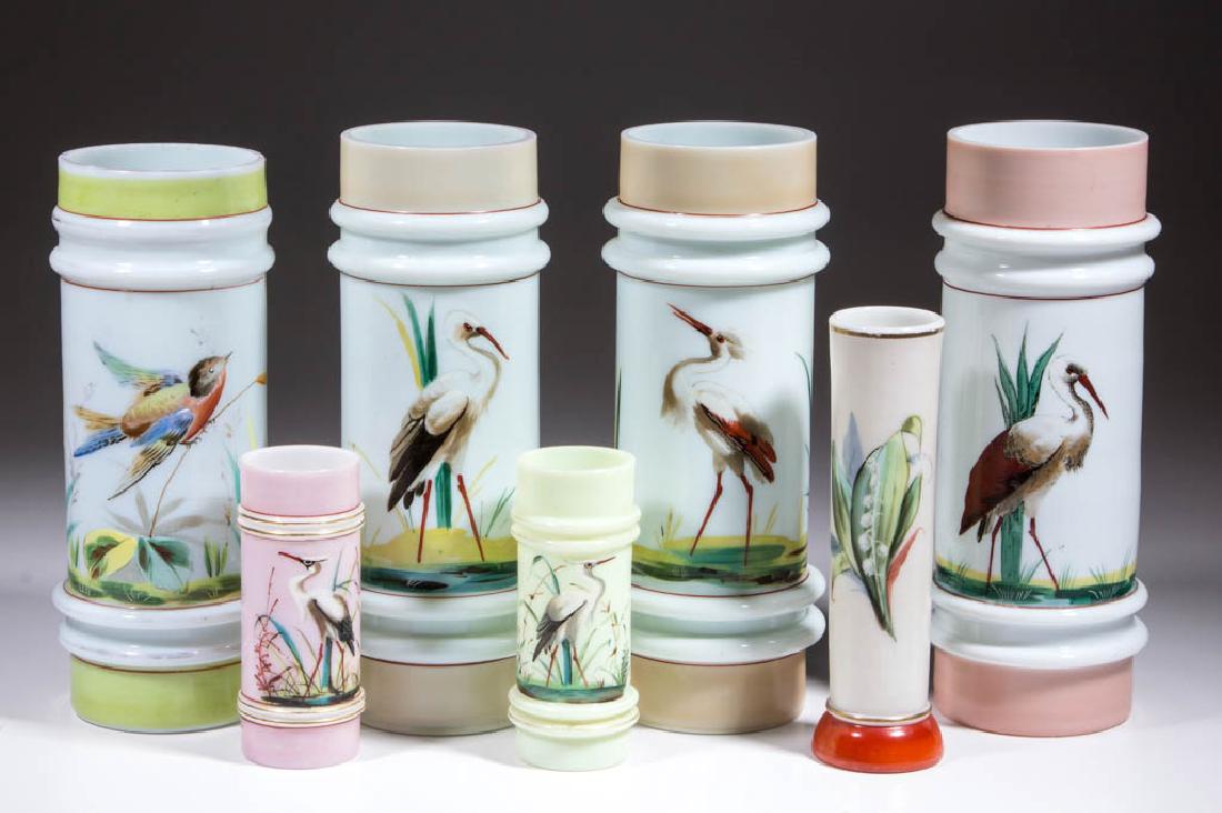 ASSORTED VICTORIAN OPAQUE RING VASES, LOT OF SIX (1 of 1)