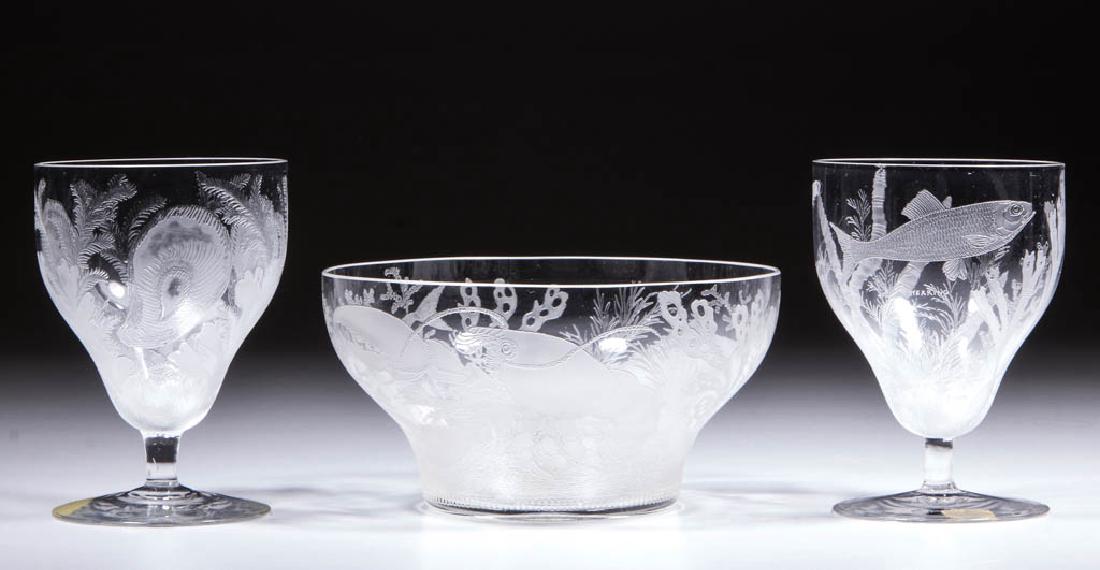 LOCKE ART GLASS TABLE ARTICLES, LOT OF THREE (1 of 1)