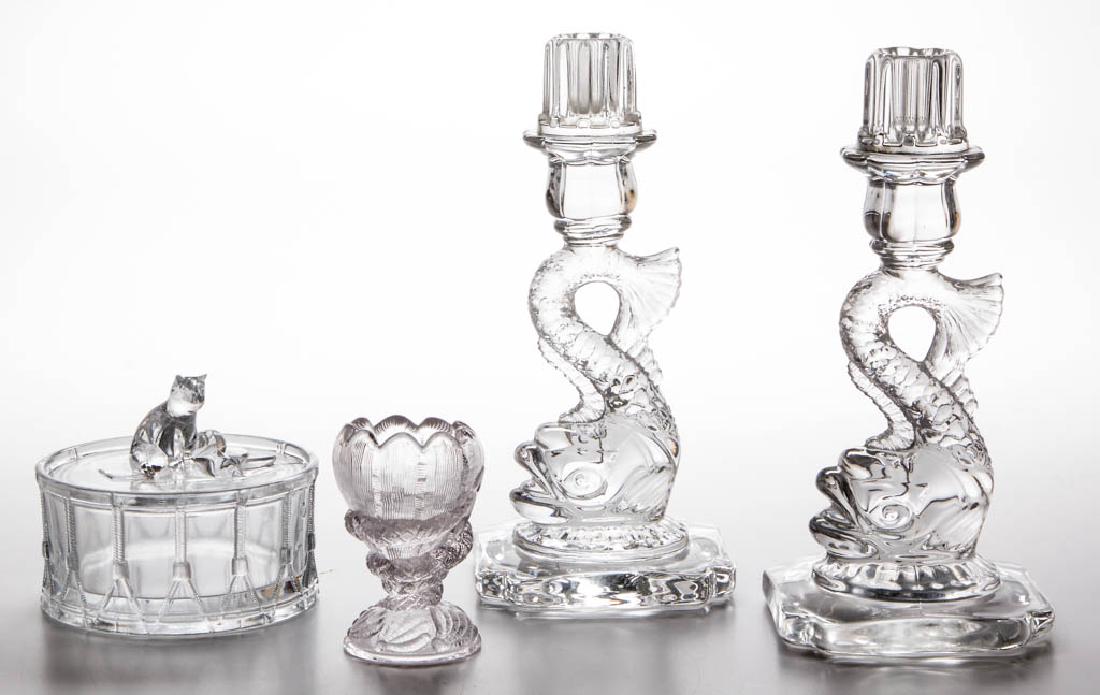 ASSORTED PRESSED GLASS FIGURAL NOVELTIES, LOT OF FOUR (1 of 1)