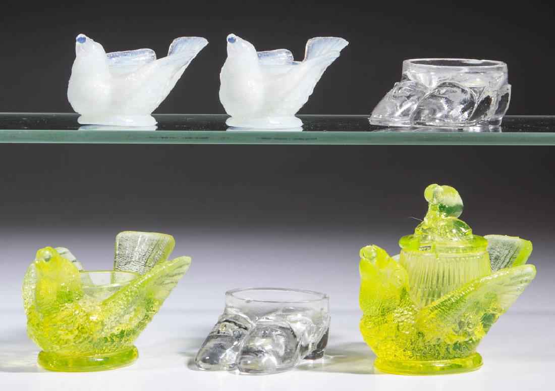 ASSORTED PRESSED GLASS FIGURAL TABLE ARTICLES, LOT OF (1 of 1)