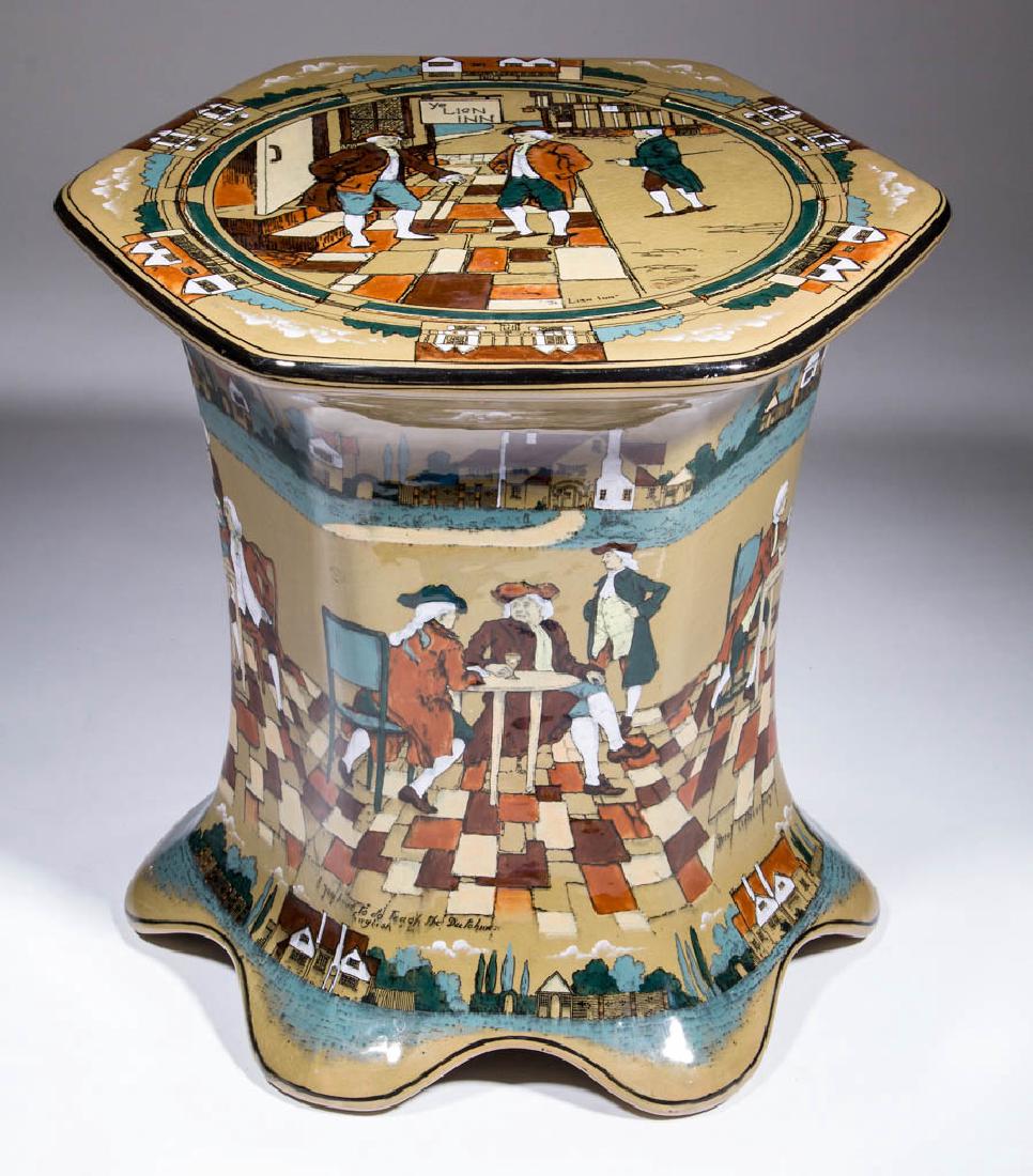 BUFFALO POTTERY DELDARE GARDEN SEAT / JARDENIERE STAND (1 of 2)