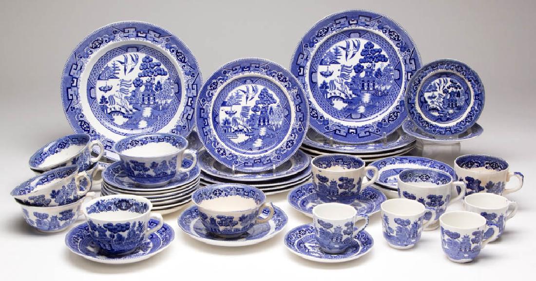 BUFFALO POTTERY BLUE WILLOW CERAMIC ARTICLES, LOT OF 41 (1 of 1)