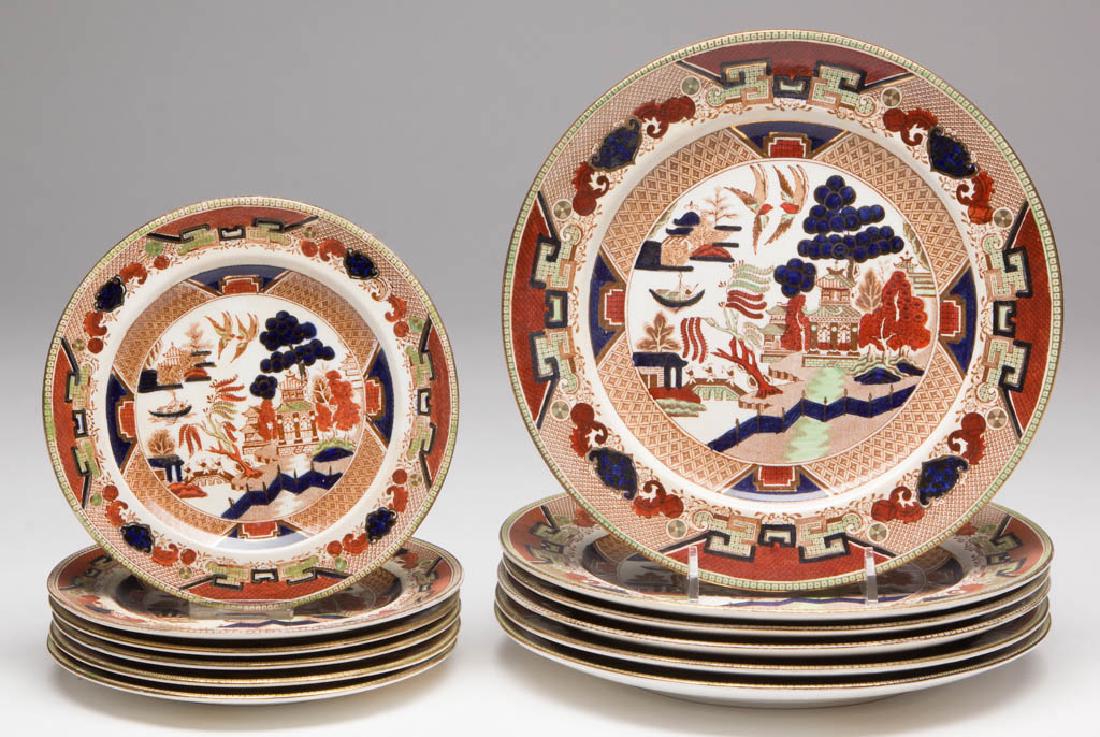 BUFFALO POTTERY GAUDY WILLOW CERAMIC PLATES, LOT OF 12 (1 of 1)