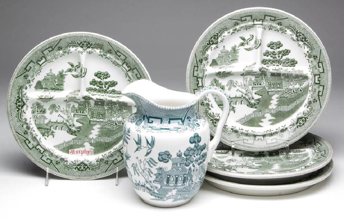 BUFFALO POTTERY / CHINA GREEN WILLOW CERAMIC ARTICLES, (1 of 1)