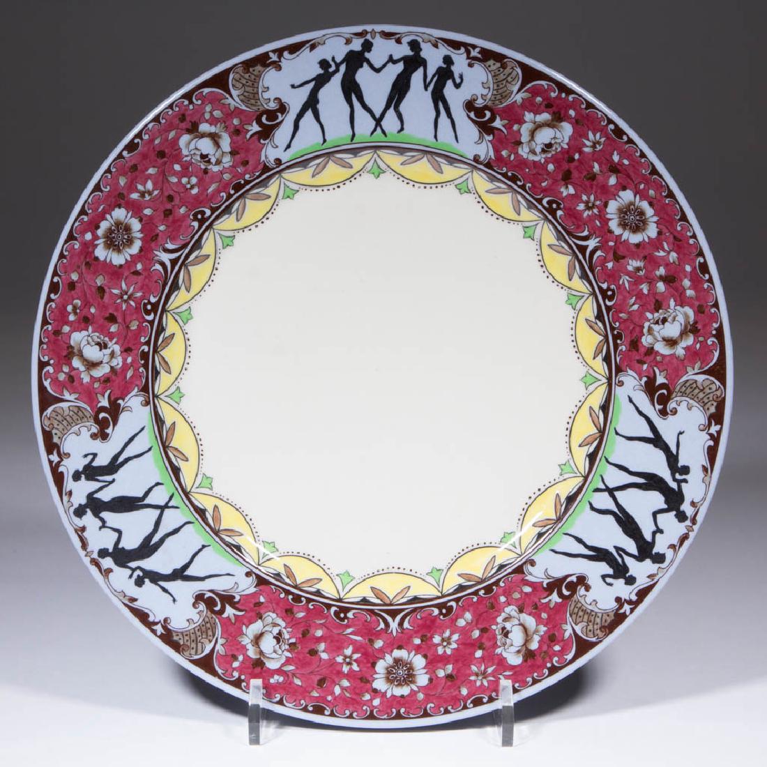 BUFFALO CHINA ART DECO HAND-PAINTED CERAMIC PLATE (1 of 1)