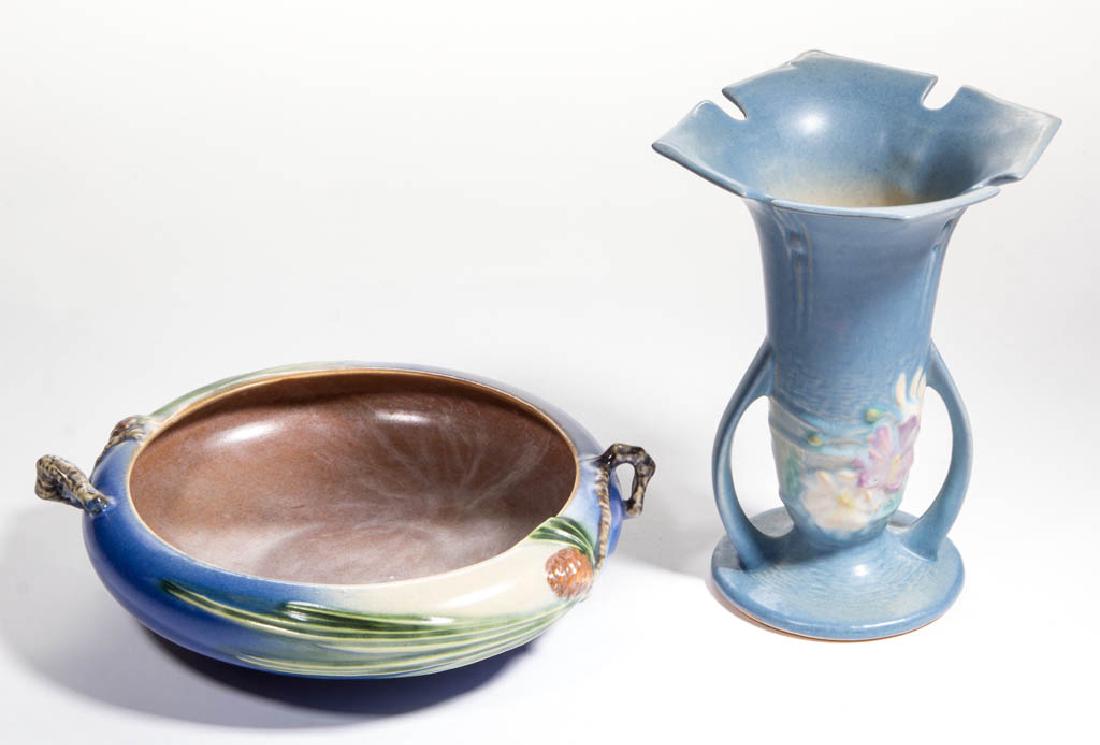 ROSEVILLE ART POTTERY FLORAL ARTICLES, LOT OF TWO (1 of 1)