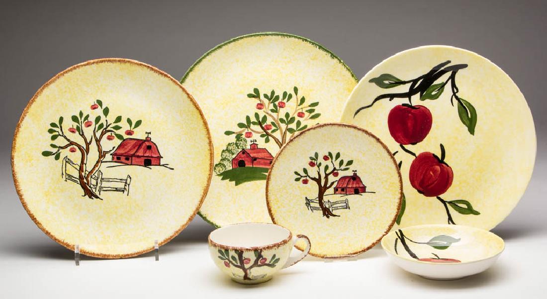 BLUE RIDGE POTTERY APPLES CERAMIC ARTICLES, LOT OF SIX (1 of 1)