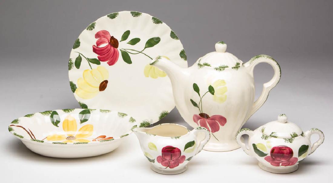 BLUE RIDGE POTTERY FLORAL CERAMIC ARTICLES, LOT OF FIVE (1 of 1)