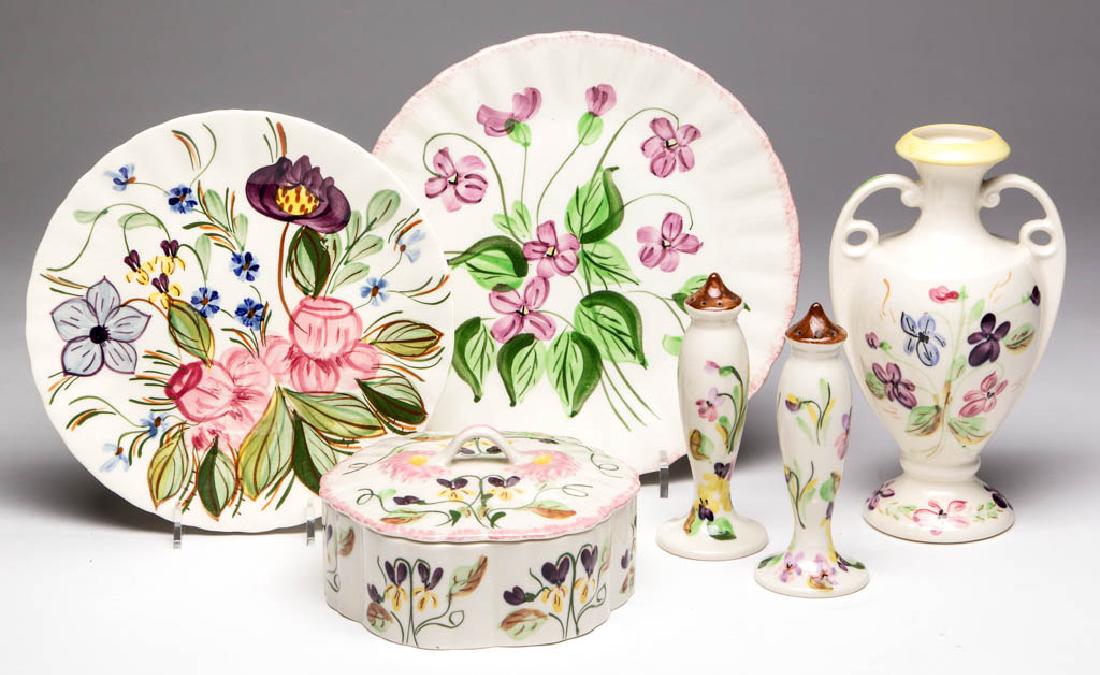 BLUE RIDGE POTTERY FLORAL CERAMIC ARTICLES, LOT OF SIX (1 of 1)