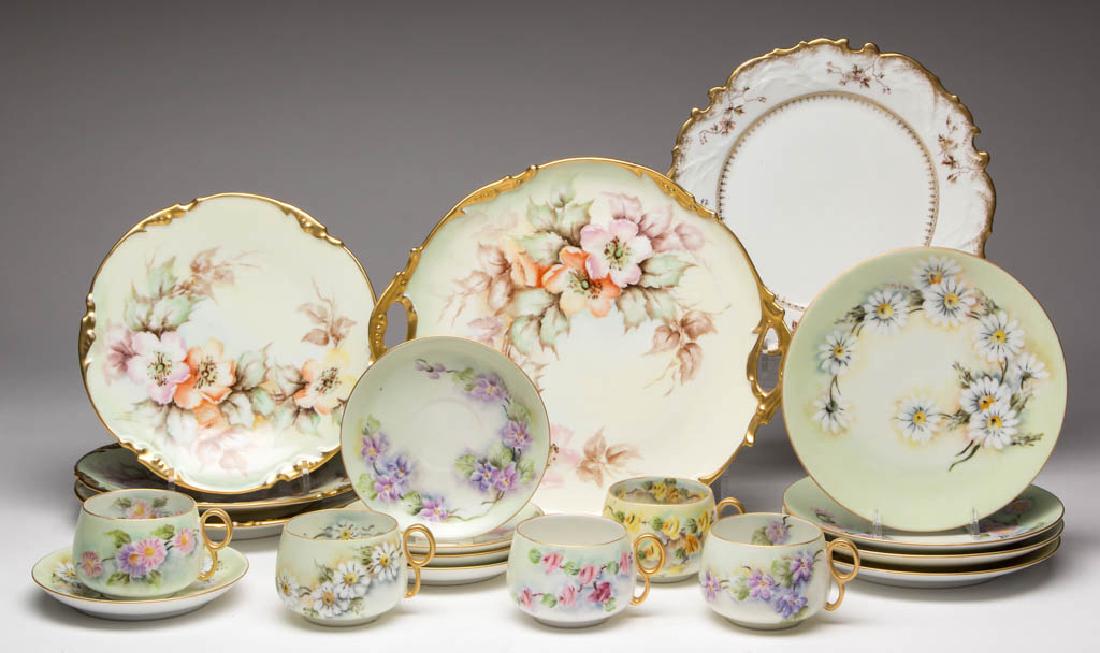 ASSORTED FLORAL DECORATED PORCELAIN ARTICLES, LOT OF 19 (1 of 1)