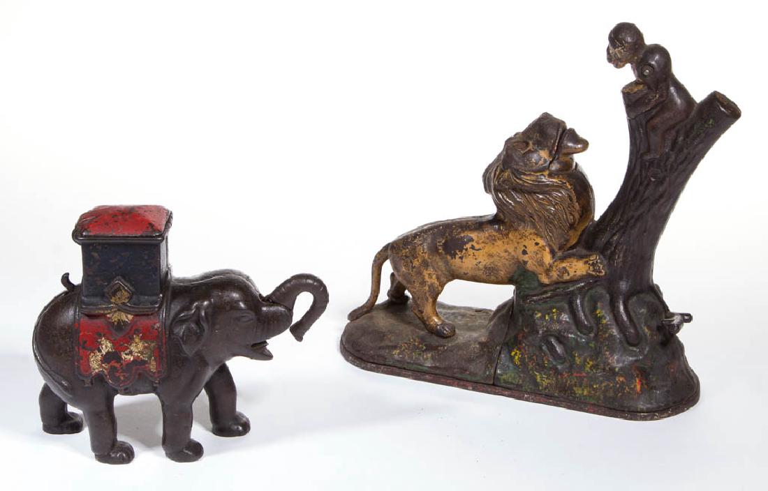 ELEPHANT WITH HOWDAH CAST-IRON MECHANICAL BANK (1 of 7)