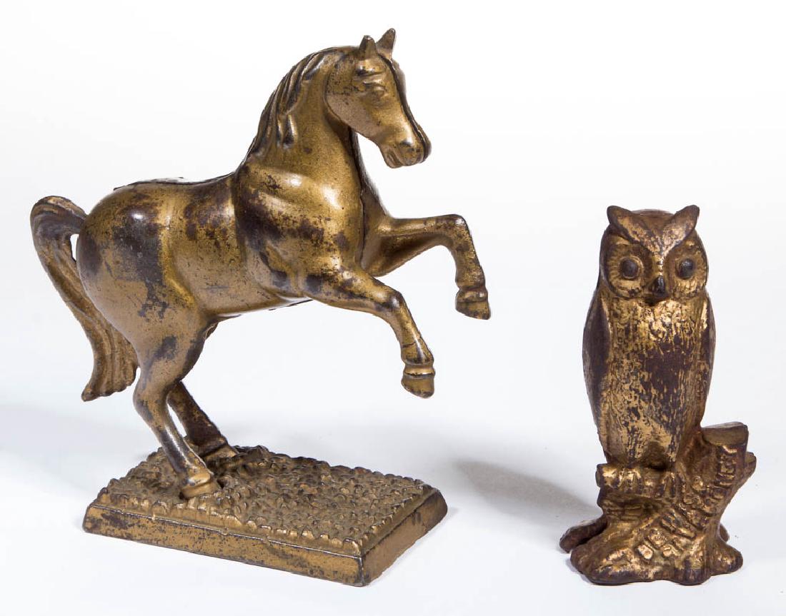 FIGURAL CAST-IRON PENNY / STILL BANKS, LOT OF TWO (1 of 2)