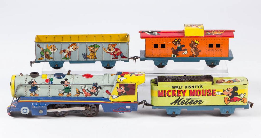 MARX WALT DISNEY'S MICKEY MOUSE METEOR TIN FOUR-PIECE (1 of 1)