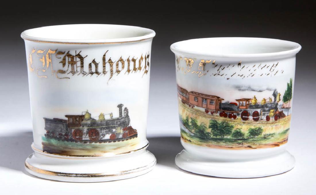 ASSORTED LOCOMOTIVE OCCUPATIONAL SHAVING MUGS, LOT OF (1 of 2)
