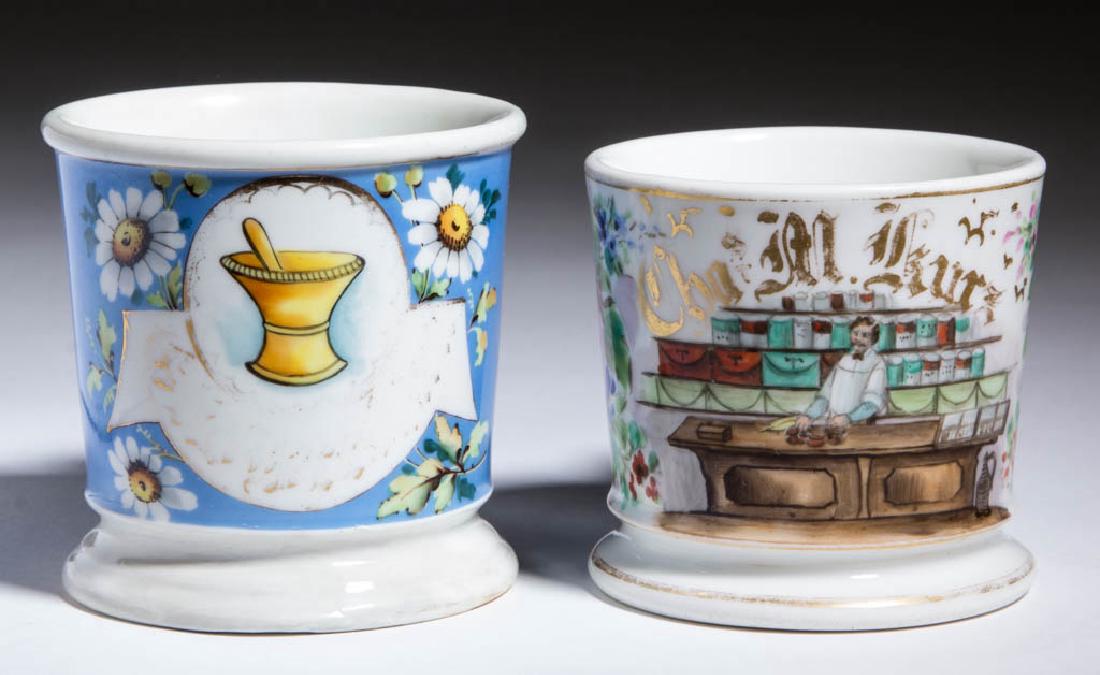 ASSORTED MERCHANT'S OCCUPATIONAL SHAVING MUGS, LOT OF (1 of 2)