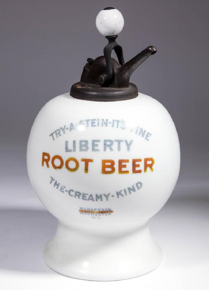 LIBERTY ROOT BEER GLASS SYRUP DISPENSER (1 of 2)