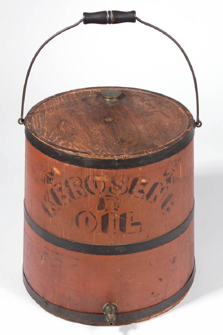 PAINTED WOODEN KEROSENE DISPENSER (1 of 2)