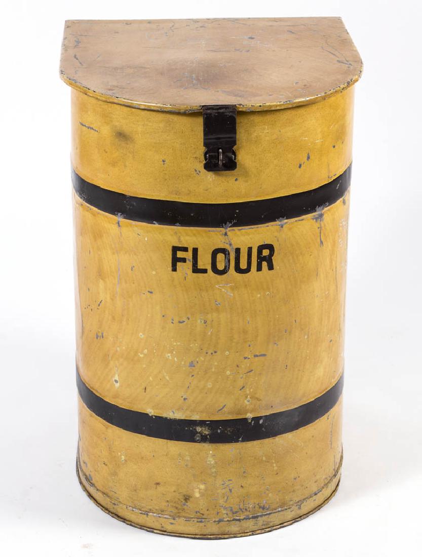 PAINT-DECORATED TIN COUNTRY STORE FLOUR BIN (1 of 2)