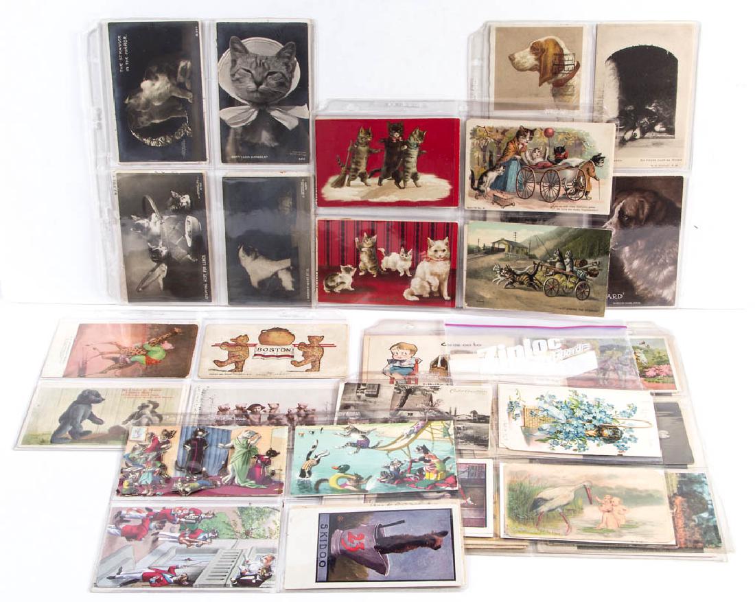 ANIMALS / CHILDREN POST CARDS AND ARTICLES, LOT OF 77 (1 of 1)