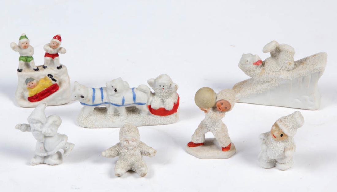 ASSORTED CHRISTMAS / WINTER BISQUE MINIATURE FIGURES, (1 of 1)